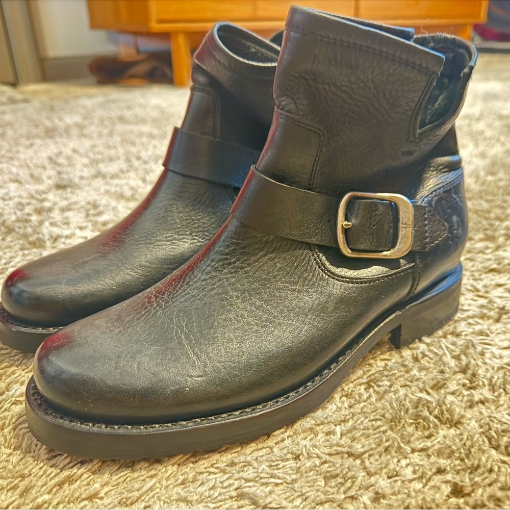 FRYE Black Leather Boots Size 6